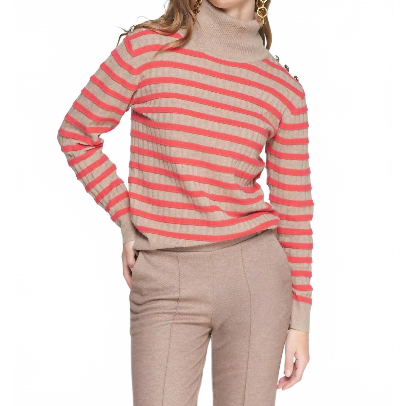 New Vilagallo Jr C/Vuel Sweater In Beige/Red